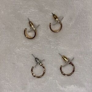 Mini Gold Hoop Earrings (2 sets)